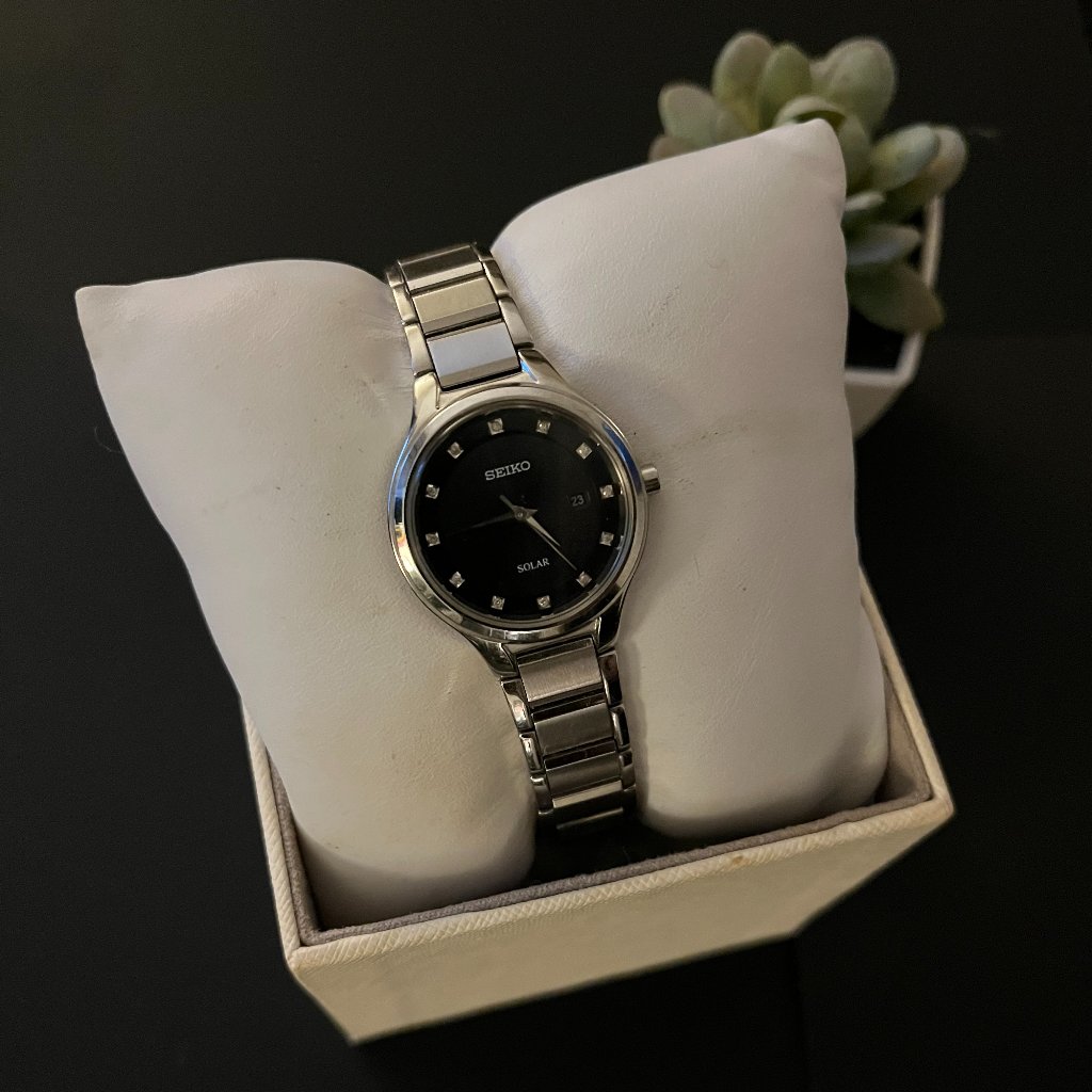 Seiko Womens Diamond Dial Quartz Silver Watch Seiko Womens Diamond Dial Quartz Silver Watch